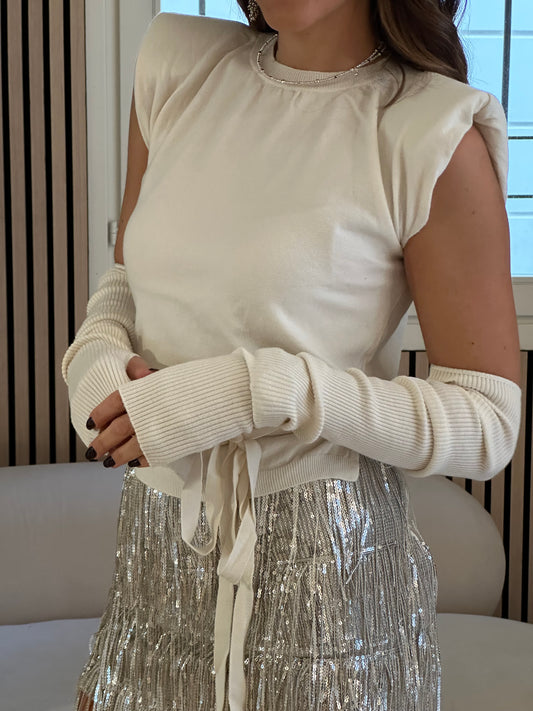 Maglia smanicata con manicotti