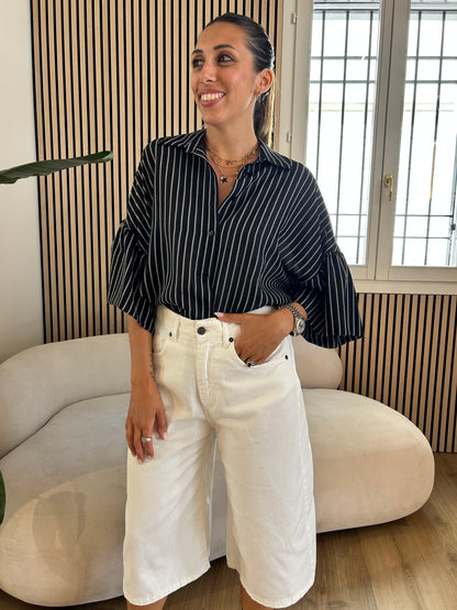 Camicia rigata nero/ bianco