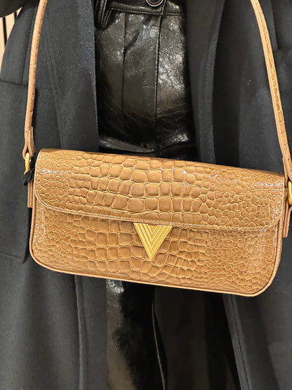 Borsa pencil coccodrillo