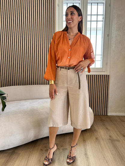 Camicia mussola arancione