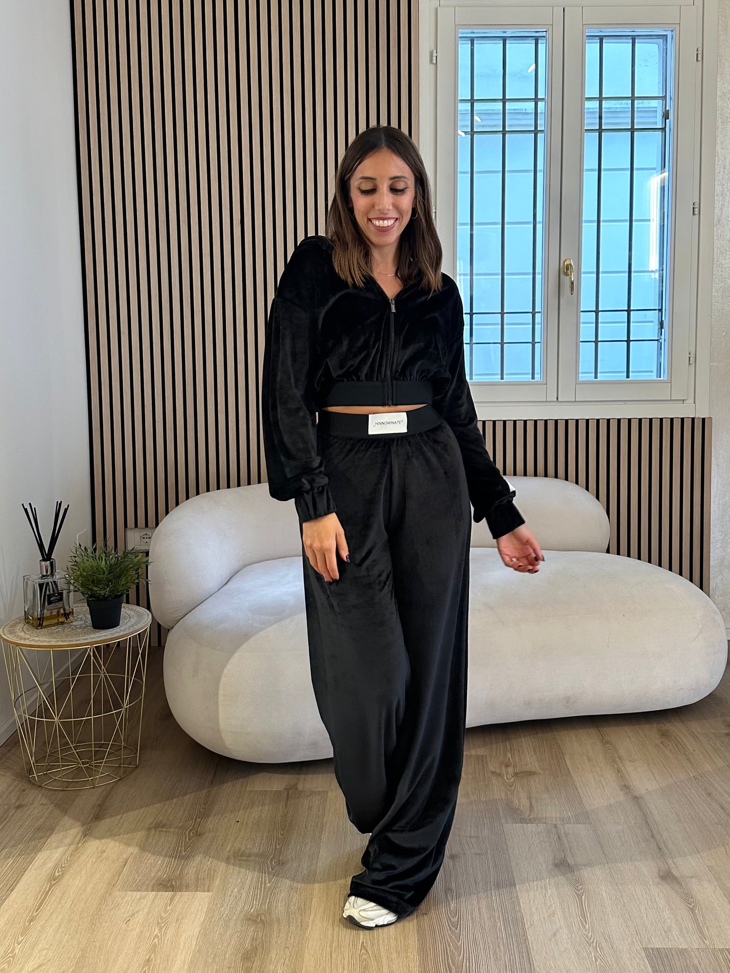 Pantalone ciniglia nero