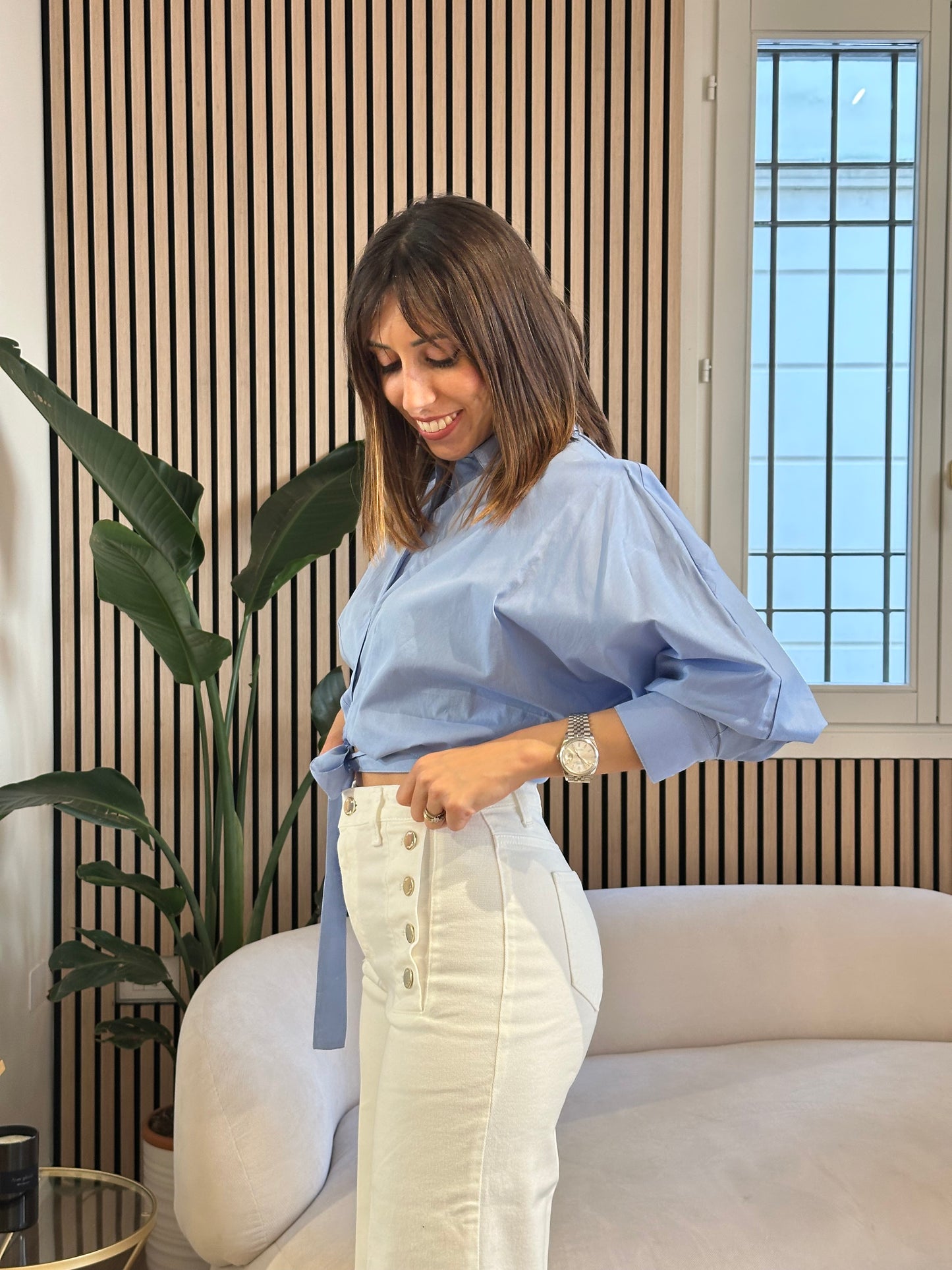 Camicia incrociata crop