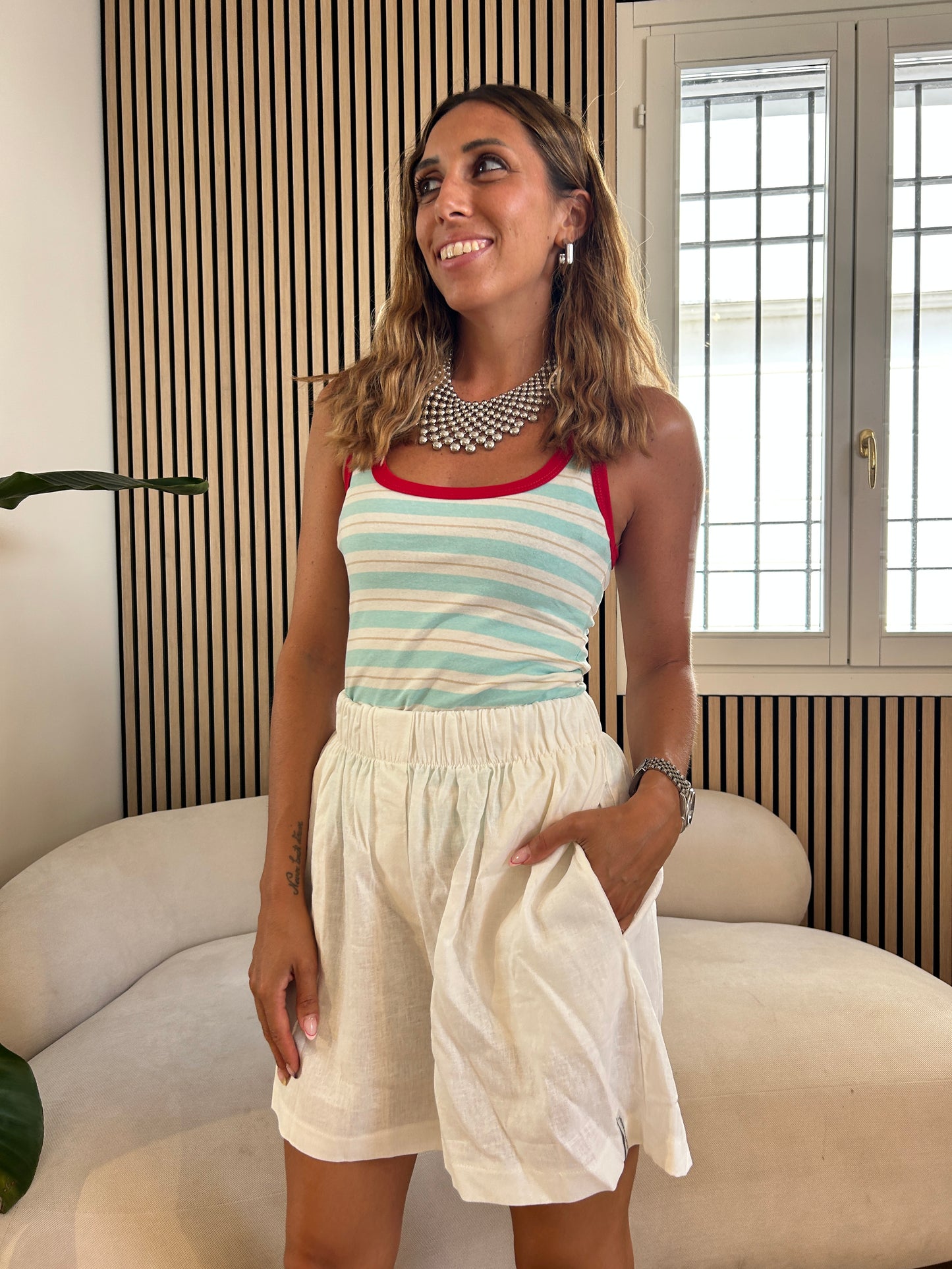 Shorts in lino morbido