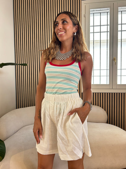 Shorts in lino morbido