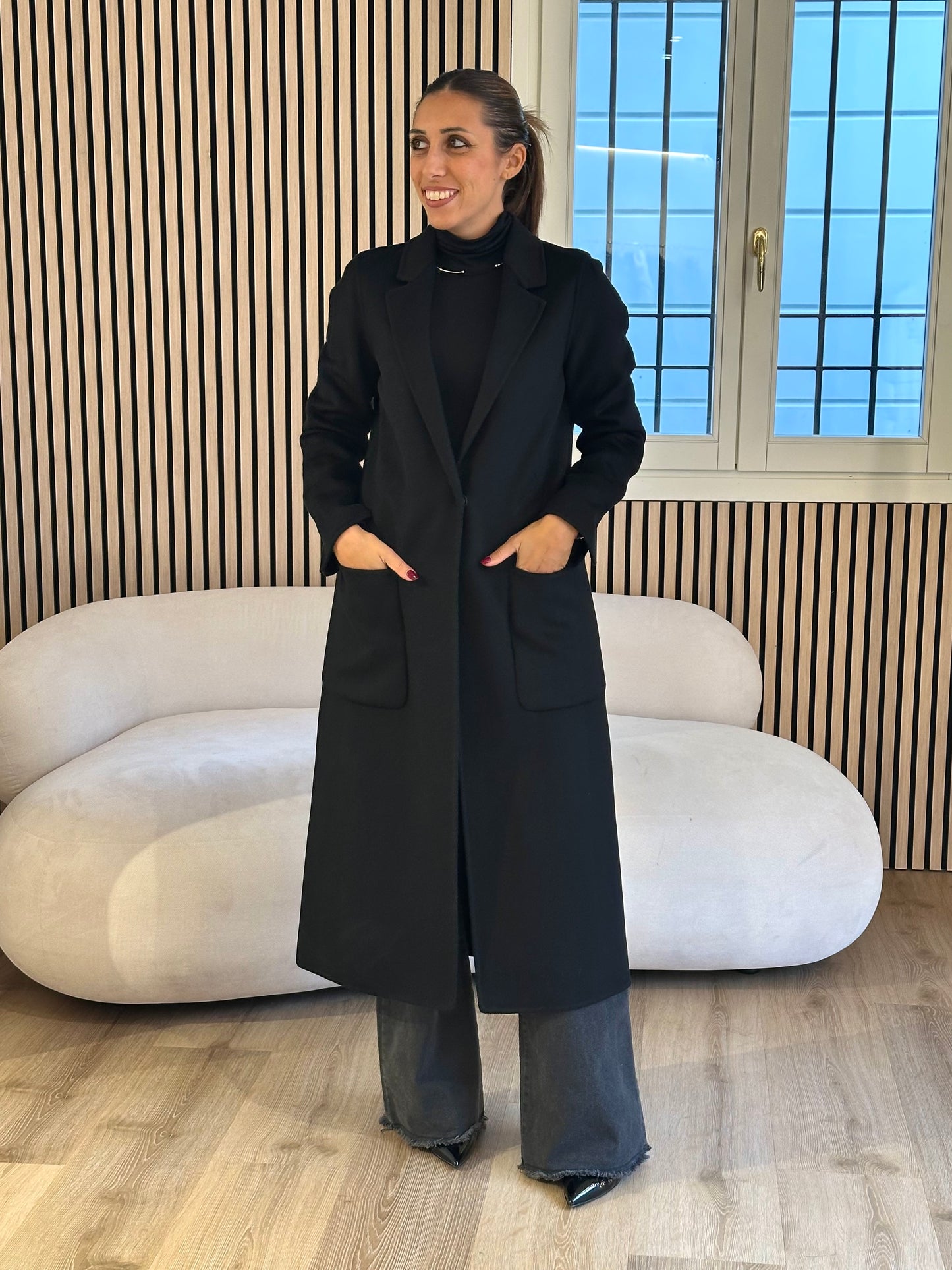 Cappotto monopetto handmade nero