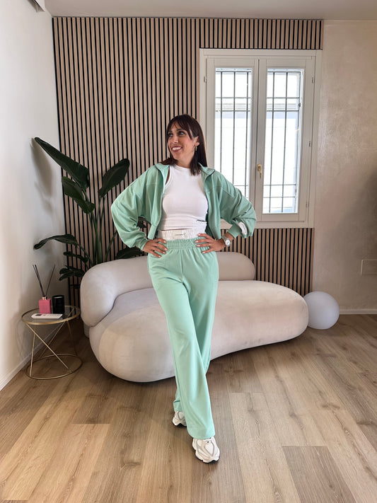 Pantalone dritto in modal giada