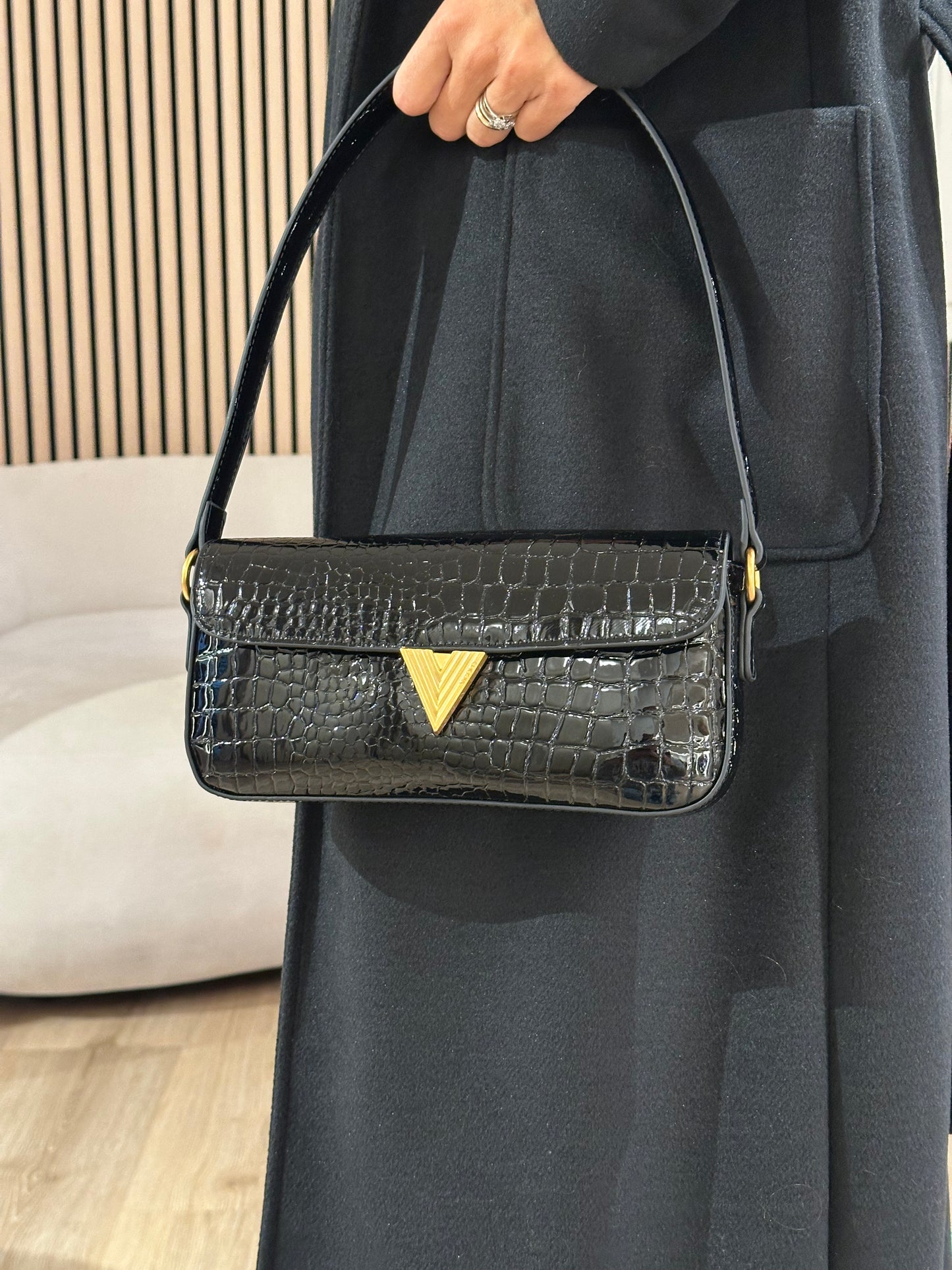 Borsa pencil coccodrillo