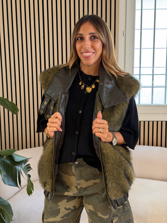 Gilet pelliccia militare