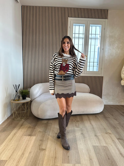 Girocollo a righe Tigre