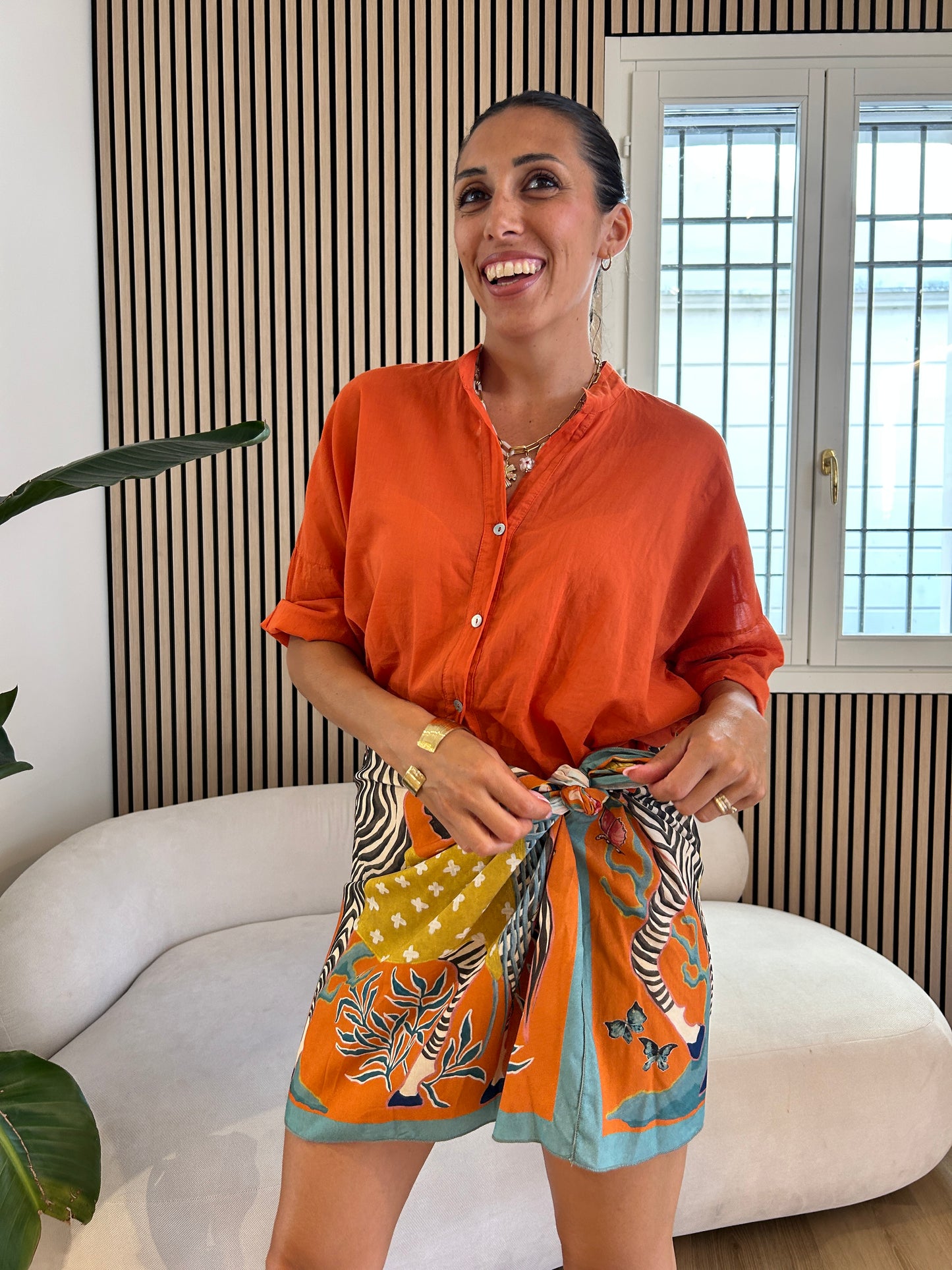 Camicia voile Papaya