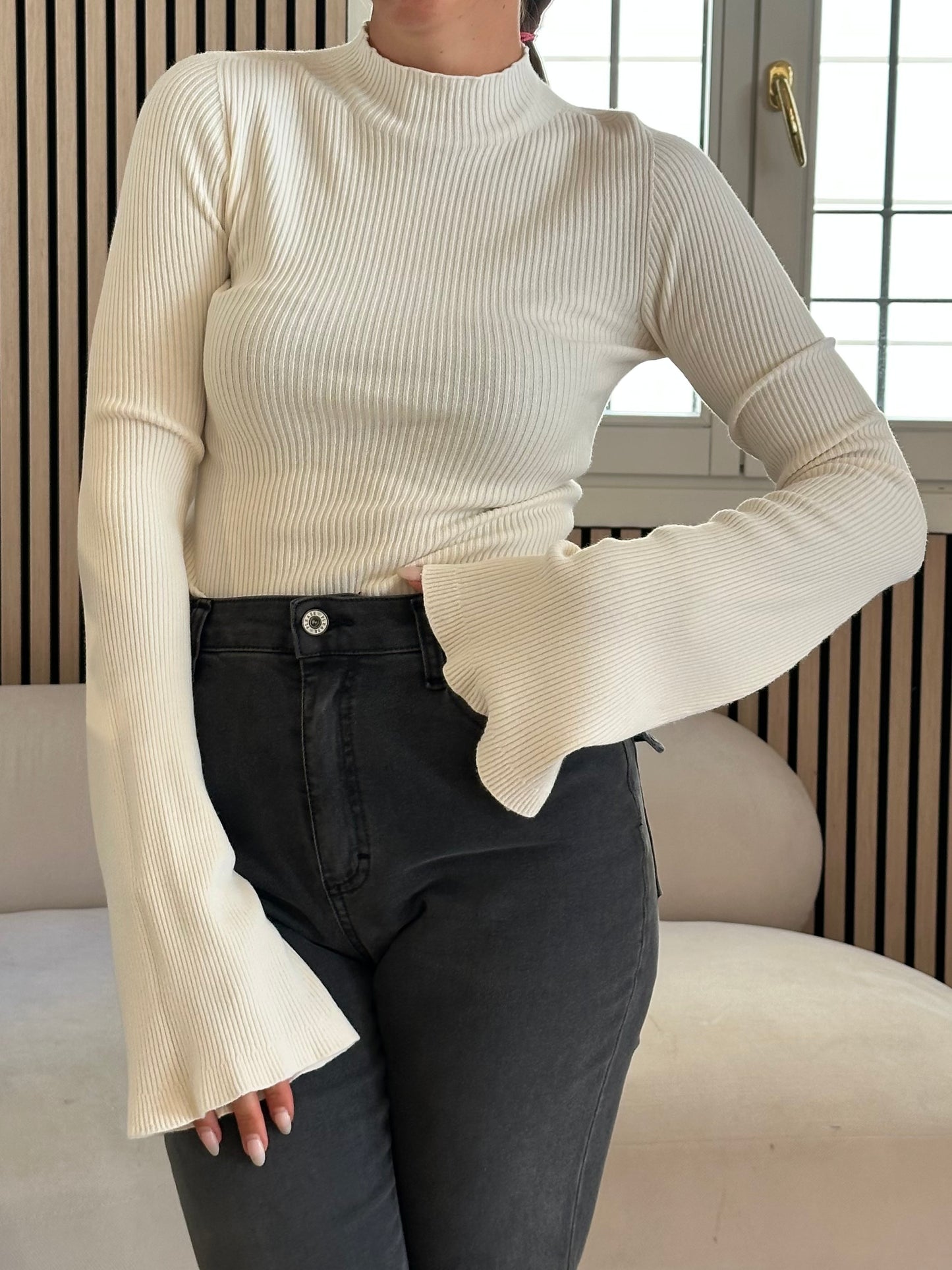 Lupetto coste manica rouges