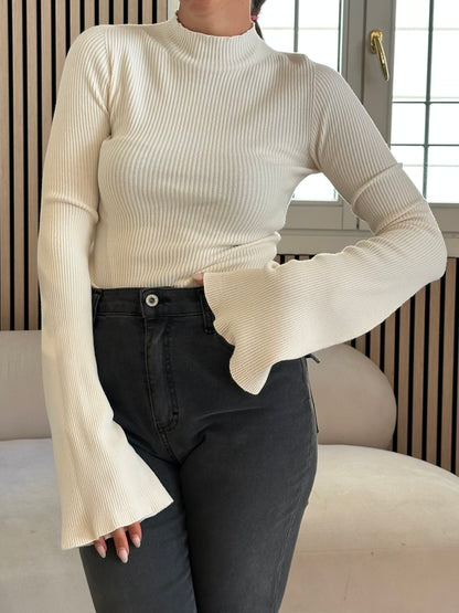 Lupetto coste manica rouges