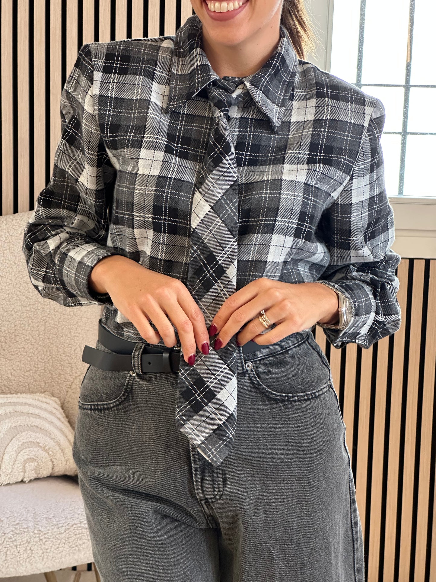 Camicia flanella con cravatta