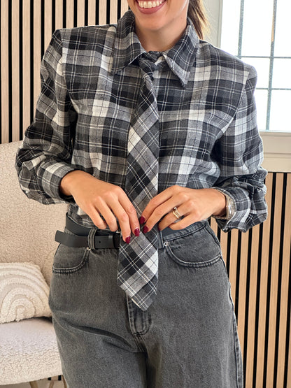 Camicia flanella con cravatta
