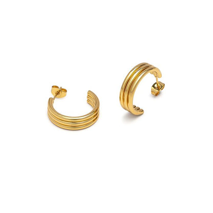 Orecchini hoops tre linee