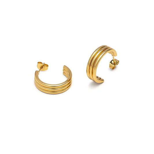 Orecchini hoops tre linee