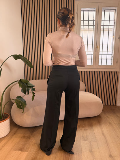 Pantalone flare in fresco lana