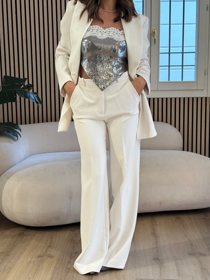 Pantalone palazzo burro