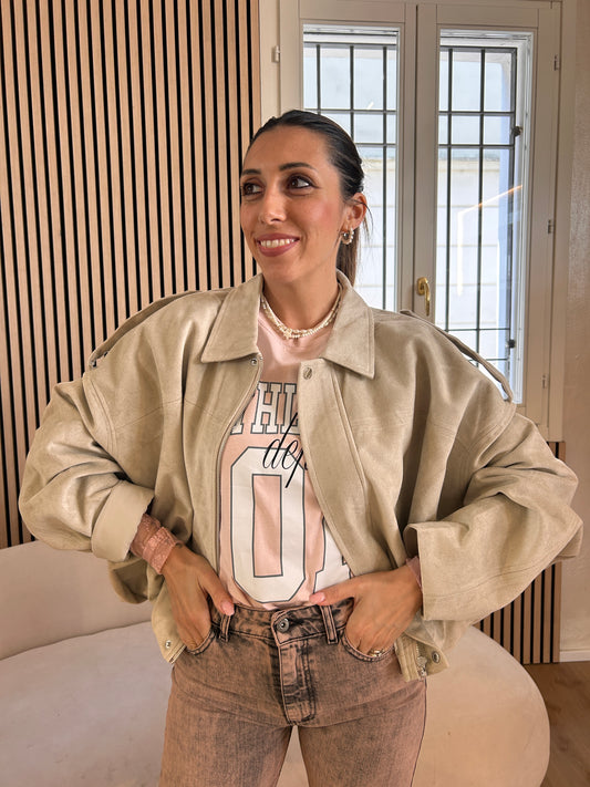 Bomber eco dainetto ecru