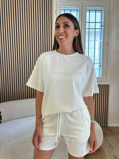 T-shirt mezza manica in viscosa nera