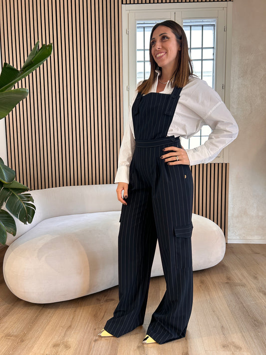 Salopette gessata over