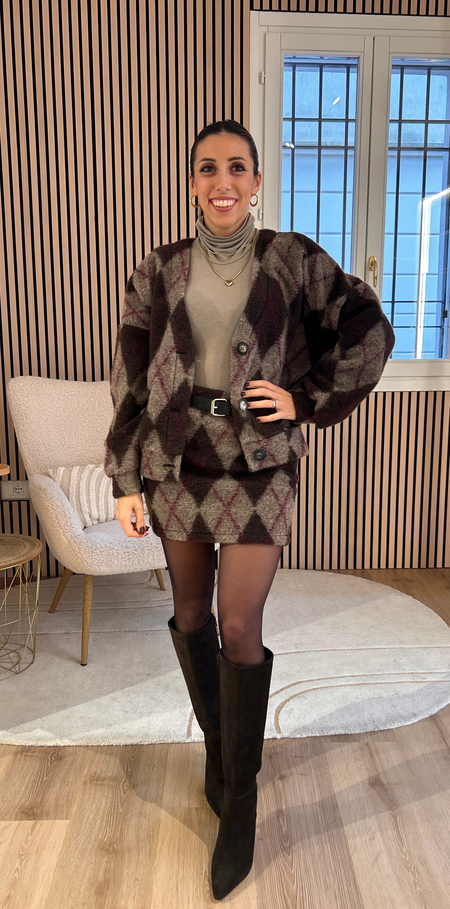 Gonna rombi con cintura