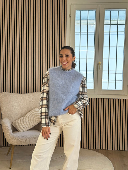 Gilet girocollo polvere