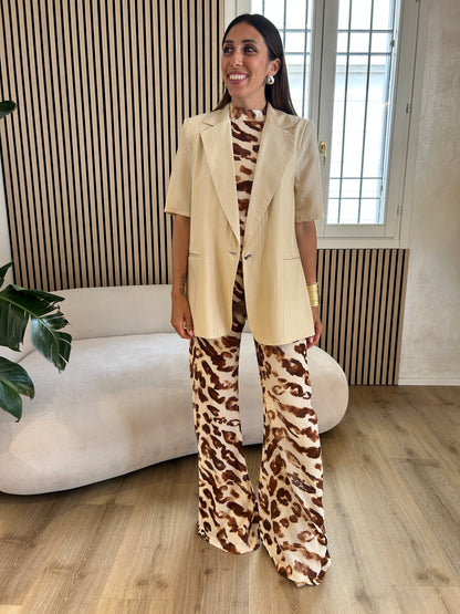 Pantalone a zampa maculato