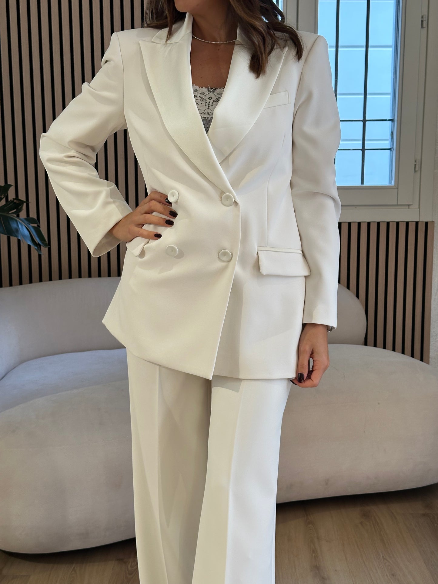 Giacca doppiopetto burro