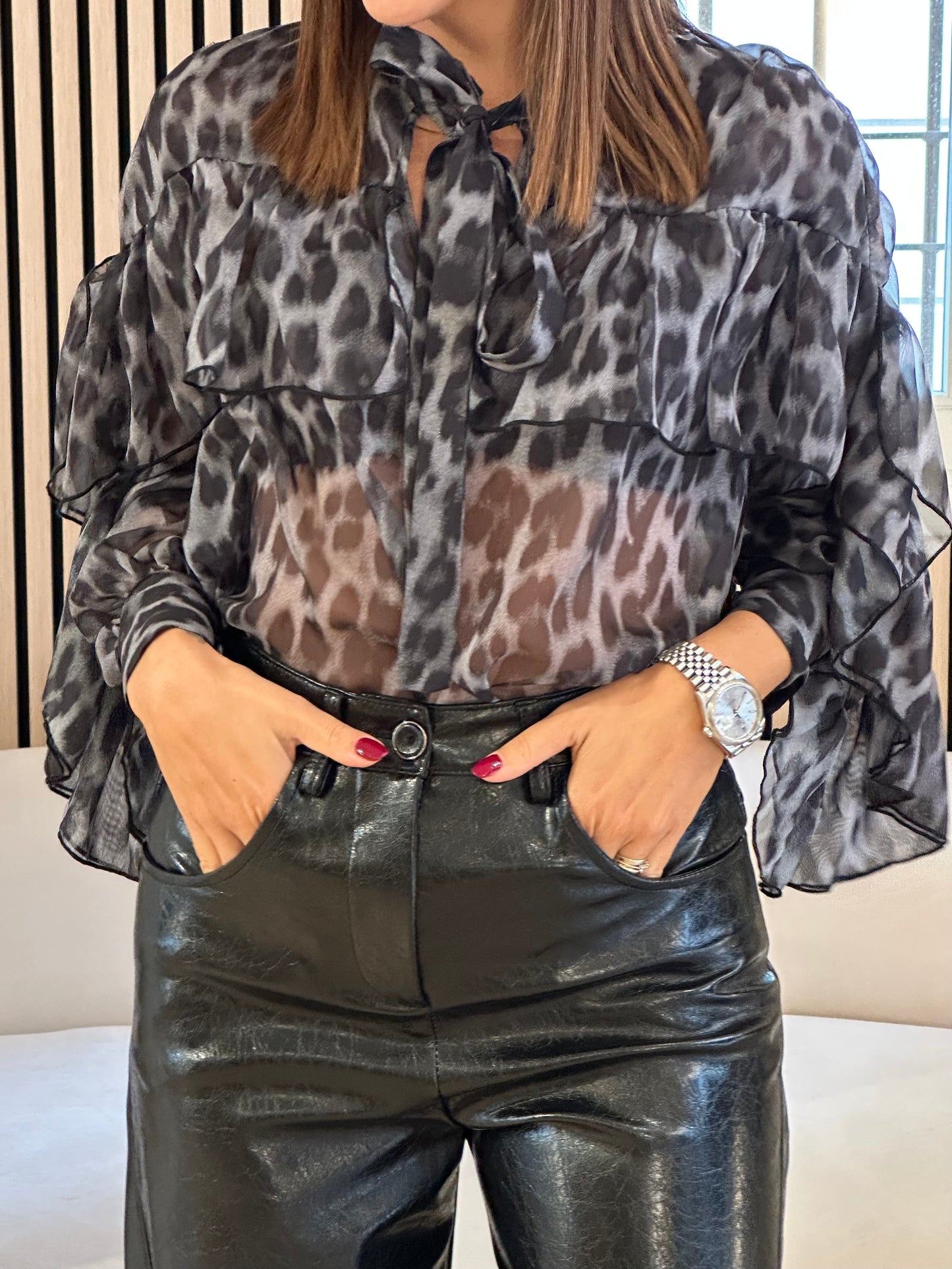 Camicia stampa leopardata