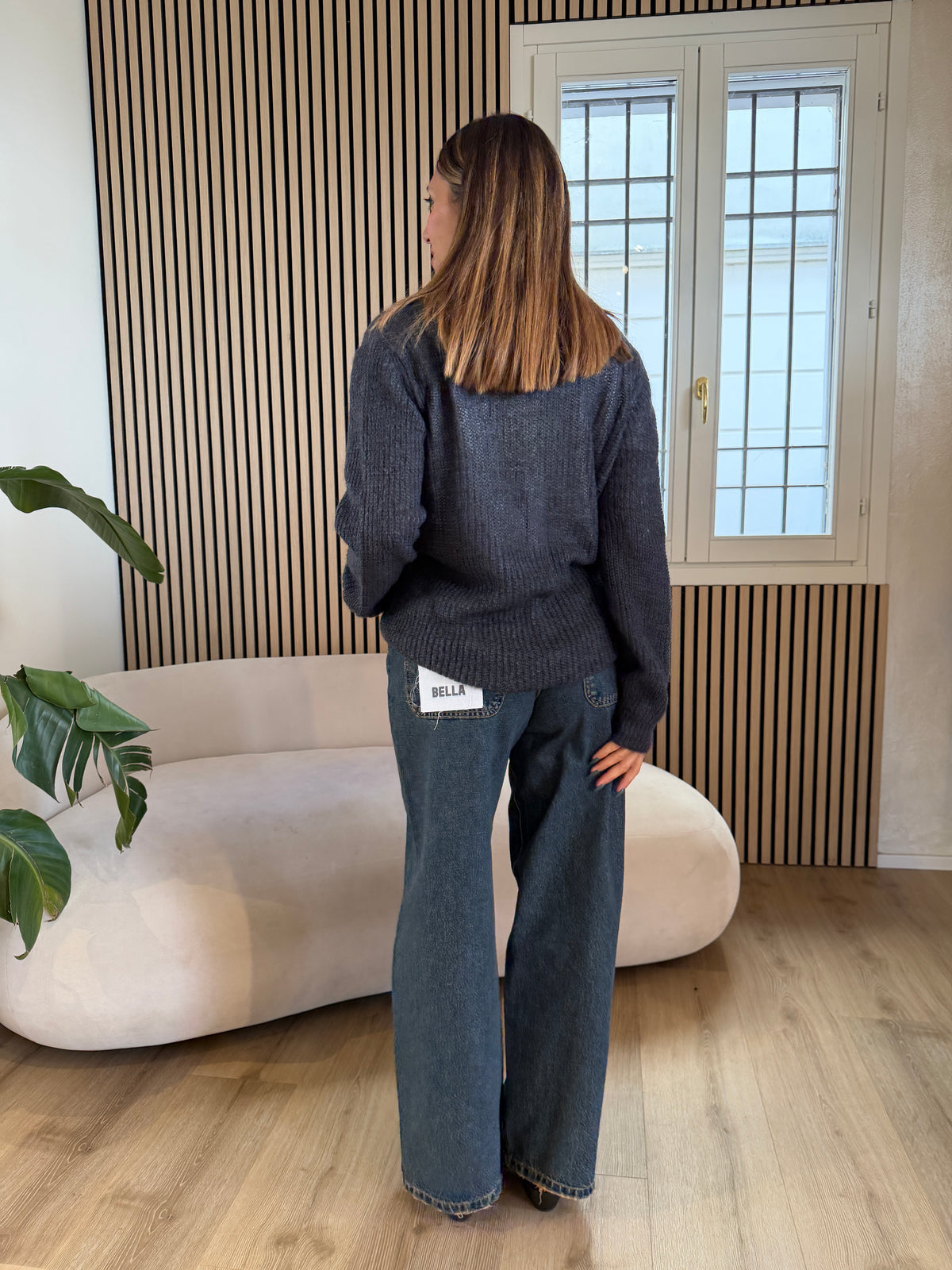 Cardigan corto in mohair Ferro