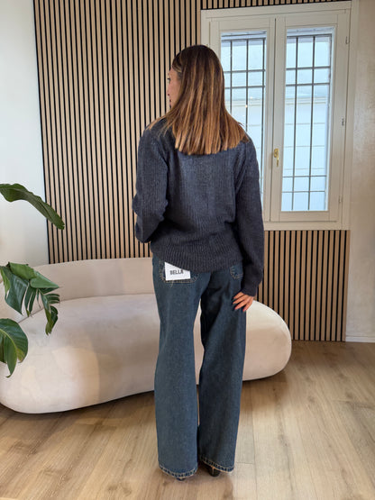 Cardigan corto in mohair Ferro