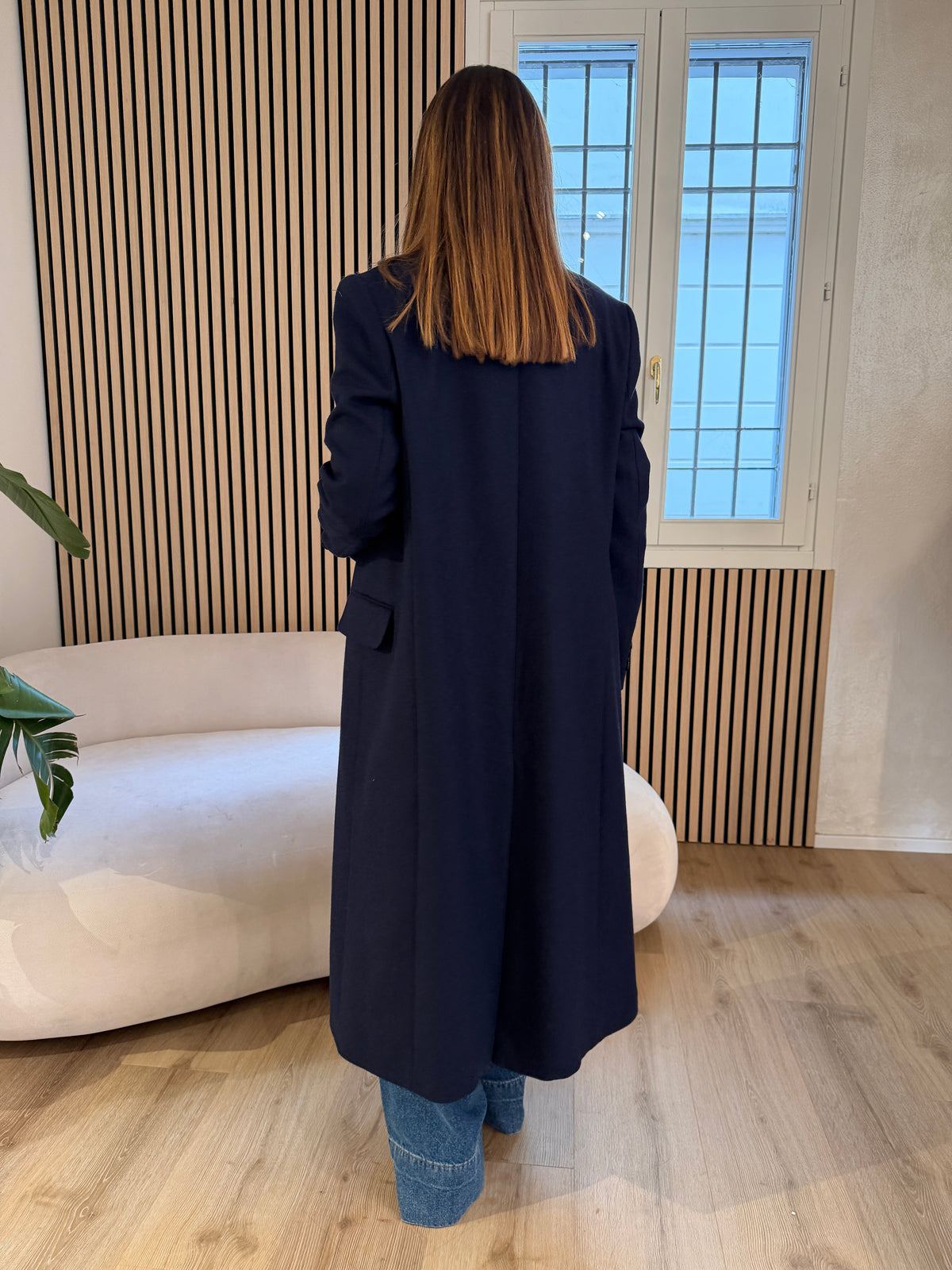 Cappotto doppiopetto blu notte