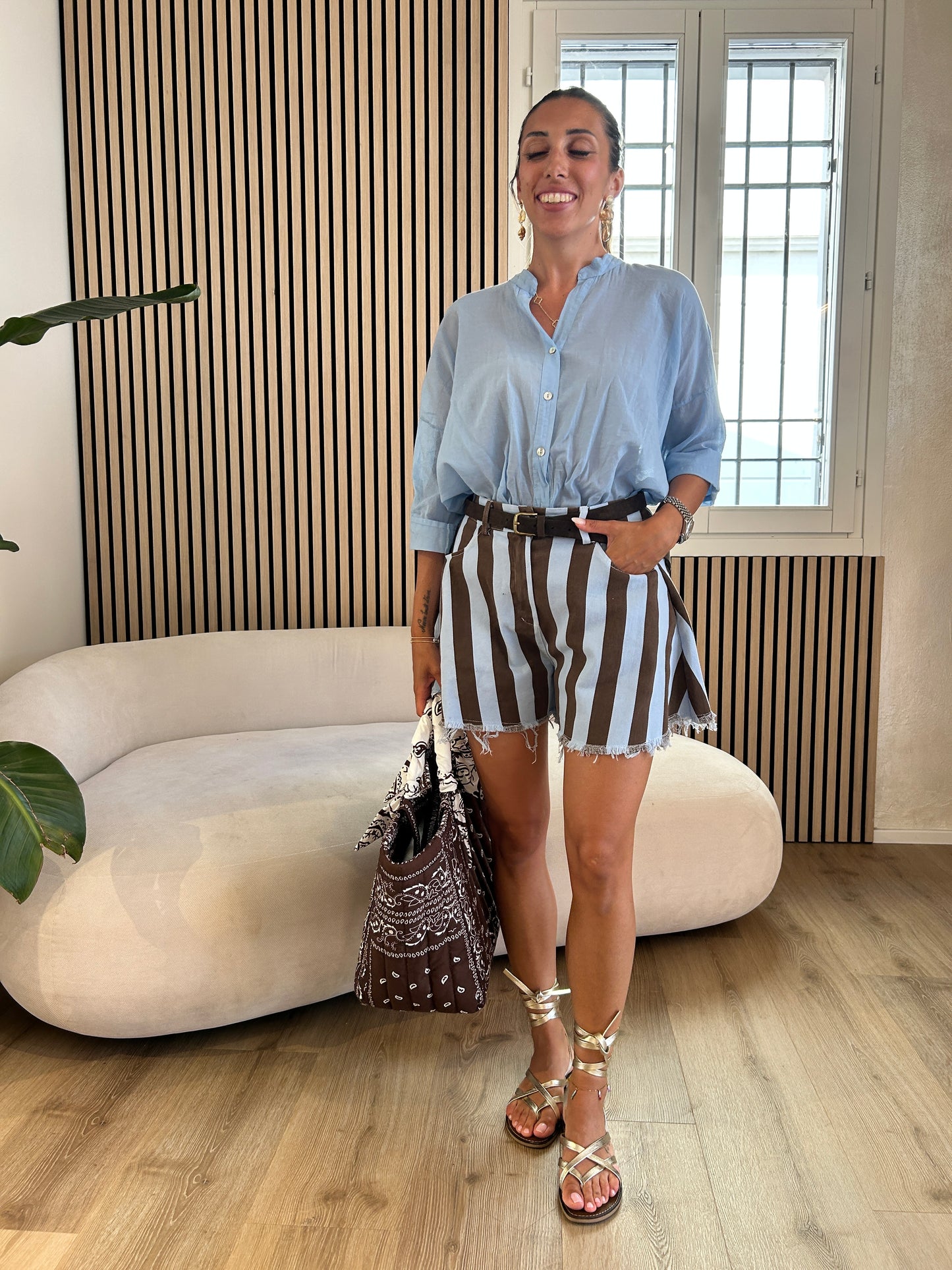 Camicia voile azzurro