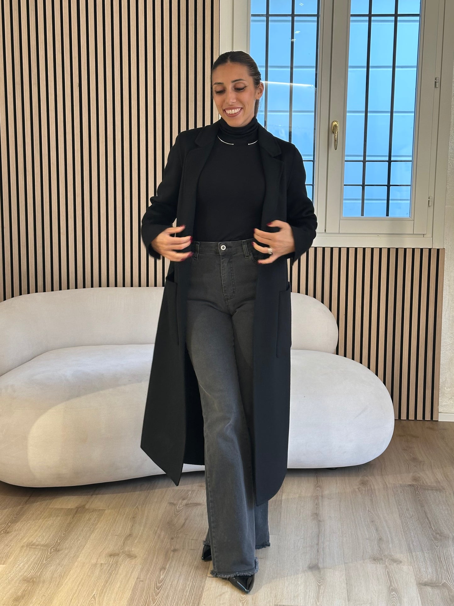 Cappotto monopetto handmade nero