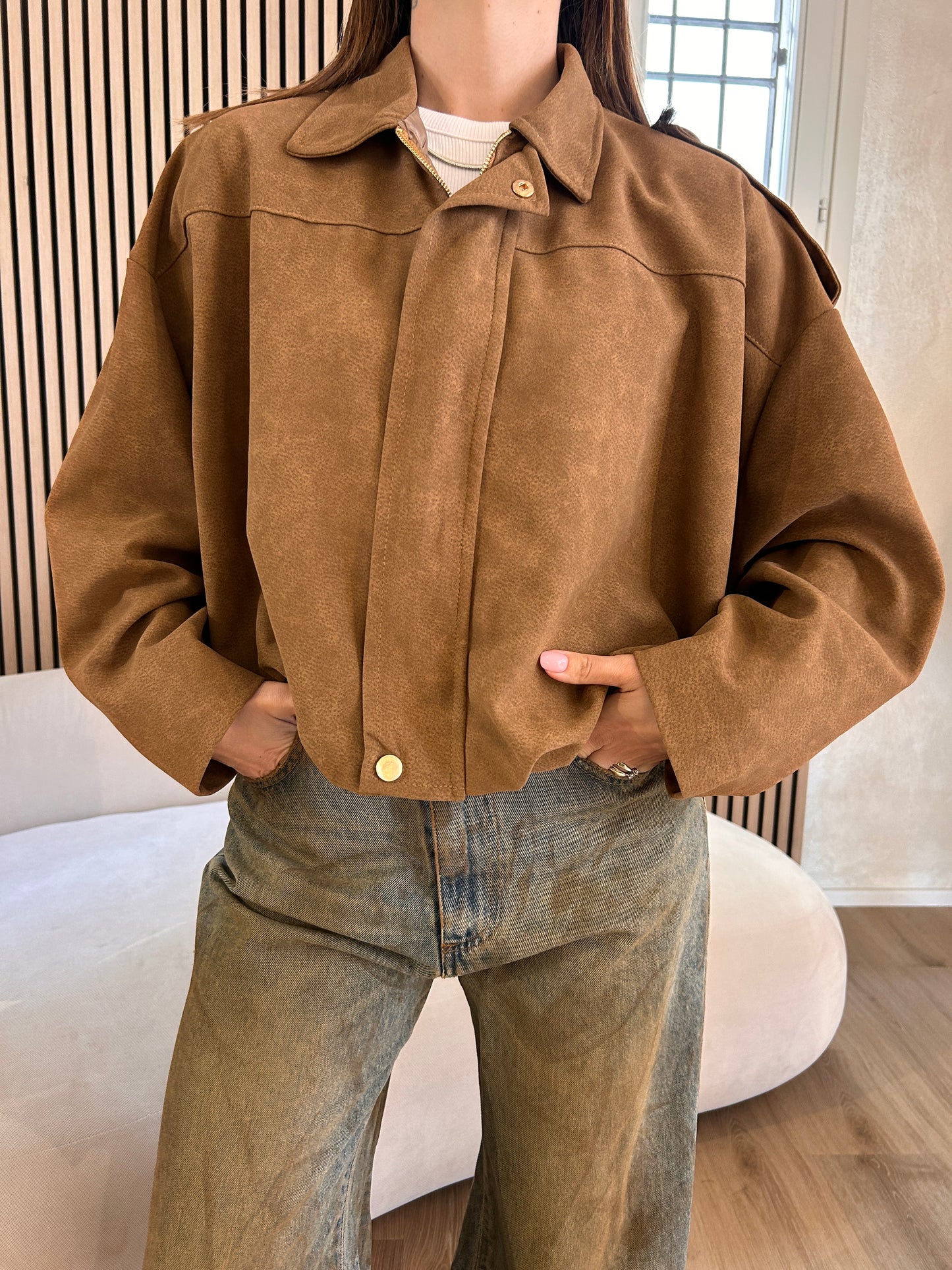 Bomber palloncino camoscio