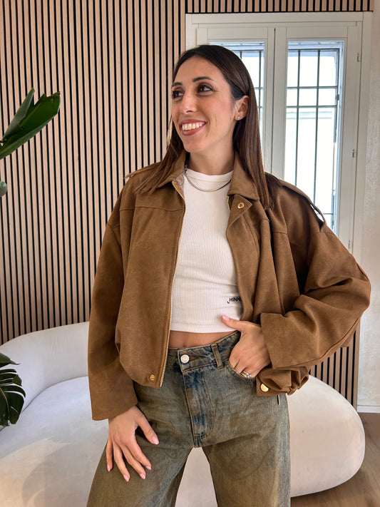 Bomber palloncino camoscio