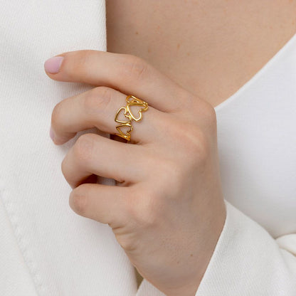 Anello cuori motif