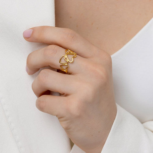 Anello cuori motif