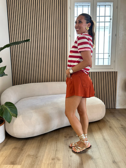 Shorts farfalla papaya