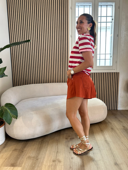 Shorts farfalla papaya