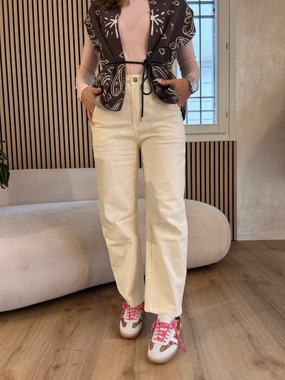 Pantalone Barrell avorio