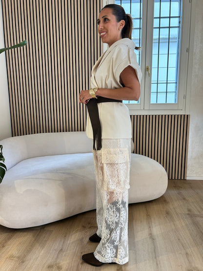 Pantalone cargo pizzo