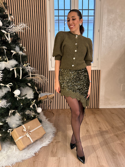 Gonna militare con paillettes