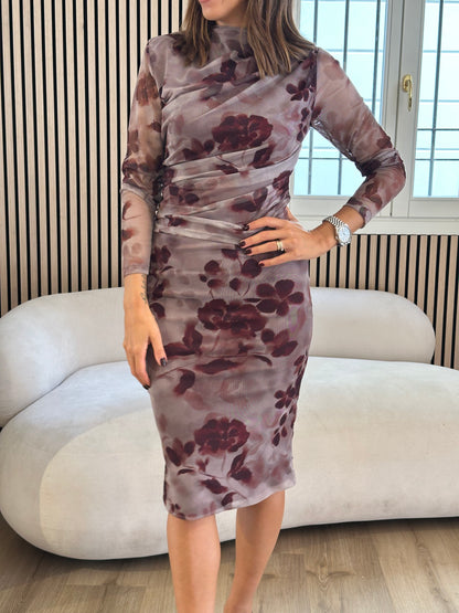 Abito midi tulle fantasia