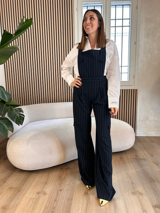 Salopette gessata over