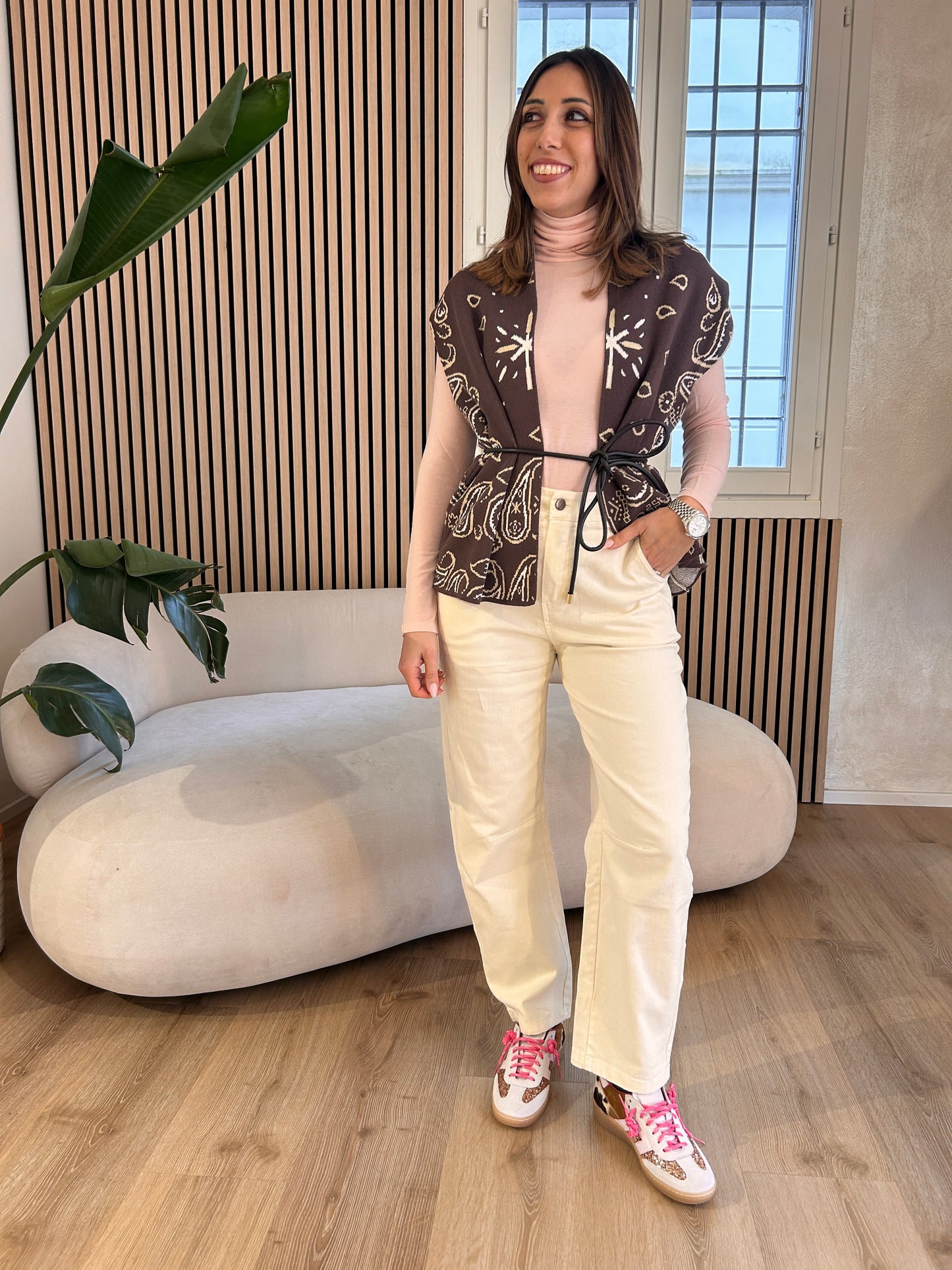 Pantalone Barrell avorio