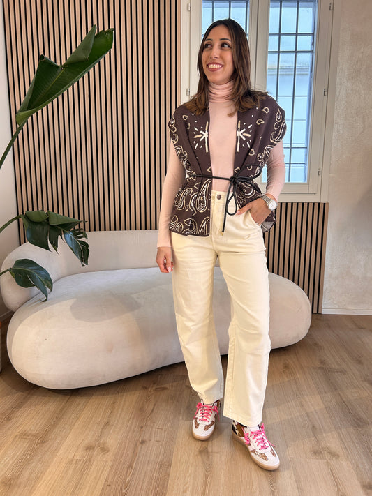 Pantalone Barrell avorio