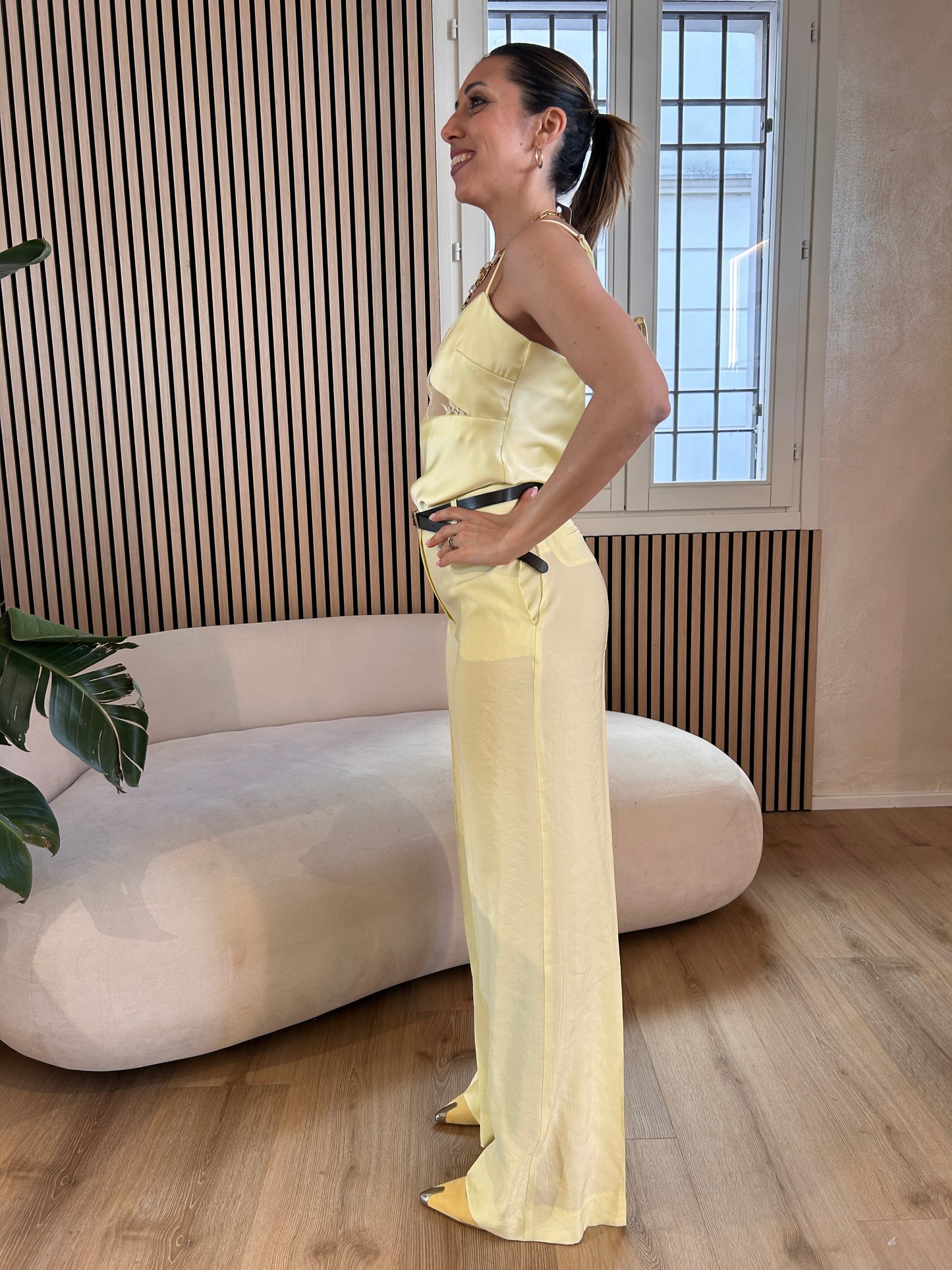 Pantalone in modal giallo lime