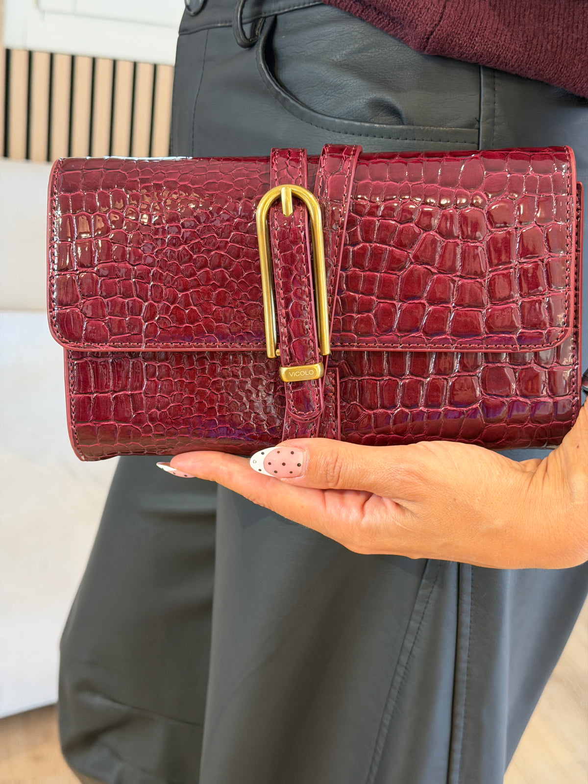 Borsa Shibuya belted bordeaux